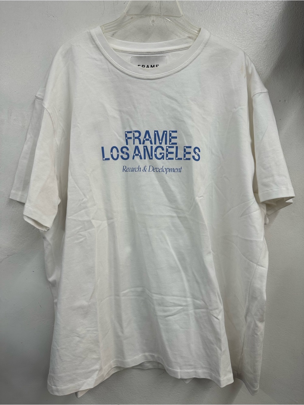 Frame Denim Los Angeles White Logo T-Shirt size XL men’s like new